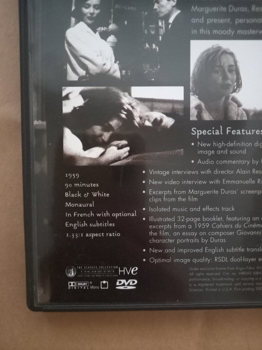 Alain Reanais亞倫雷奈-Hiroshima Mon Amour DVD(美國版，廣島之戀)