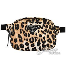 【茱麗葉精品】PRADA 專櫃商品 1BL025 三角LOGO豹紋尼龍斜背腰包.咖 現貨