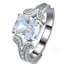 結婚求婚戒指女鑽石 3克拉犒賞自己 精工微鑲極光仿真鑽戒指精工爪鑲單碳原子鑽戒 純銀鍍鉑金指環  FOREVER鑽寶
