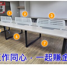 【土城漢興 /二手OA辦公家具】     升級版   美式風格工作站   8人對坐組合◆ 可以組成:8人