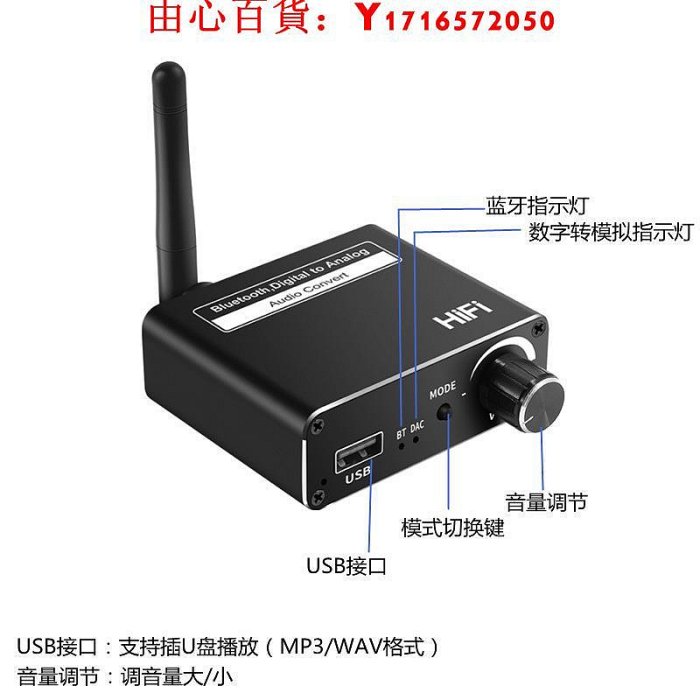 可開發票量大優惠跨境3in15.0接收器USB播放器 數字轉模擬3.5MM音頻轉換器