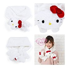 ♥小花花日本精品♥白色Hello Kitty圍巾 冬天必備保暖必備圍巾圍脖精美時尚百搭88610306