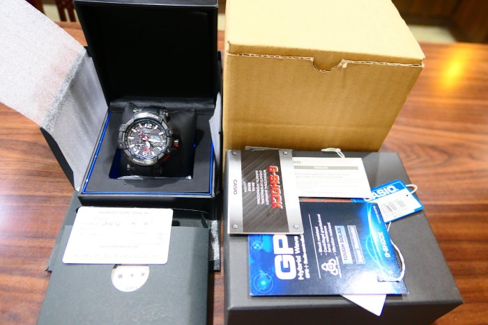 [吉宏精品交流中心]CASIO G-SHOCK 56mm 太陽能 GPS衛星電波 橡膠 飛行錶(盒卡全)