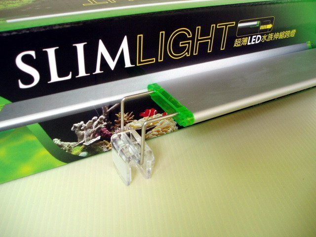 微笑的魚水族☆Leilih-鐳力【T系列 超薄型LED跨燈(伸縮腳架)36cm/1.2尺/太陽燈】綠邊跨式