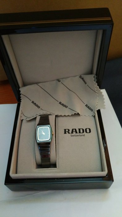 精品大師-RADO-DIA STAR黑陶瓷石英真鑽錶/市價8萬4900-極新真品