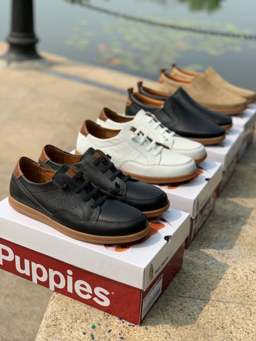 Hush Puppies 暇步士休閒鞋 氣墊緩震 運動休閒鞋男鞋 黑色 39-44