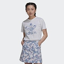 南◇2021 8月 ADIDAS ORIGINALS 短版上衣 H20406 白 花卉 LOGO 休閒短TEE