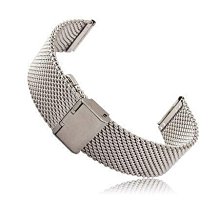 Gear S3 的錶帶 22mm 銀色米蘭尼斯粗紋卡扣式金屬錶帶 送拆表工具智能手錶錶帶 蘋果手錶