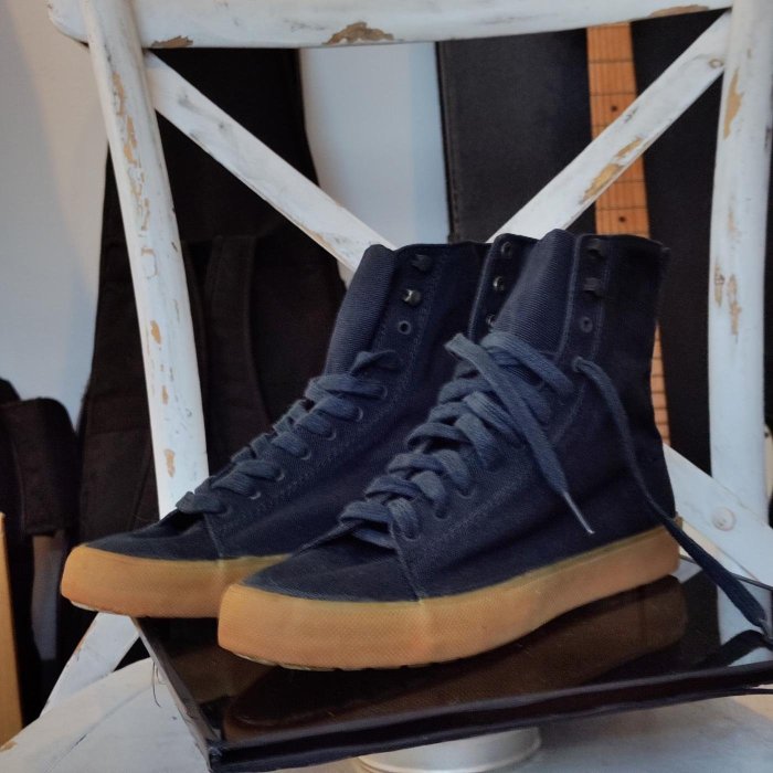 Timberland 海軍藍 硫化 橡膠鞋 加硫鞋 帆布鞋 休閒鞋 高筒 vulcanization shoes canvas navy blue 靴子 帆布靴