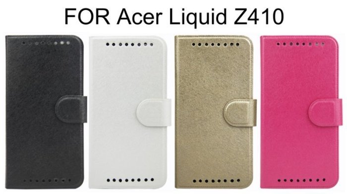 --庫米--Acer Liquid Z410 金沙系列側翻皮套 可站立皮套 磁扣皮套 保護套(含保護貼)