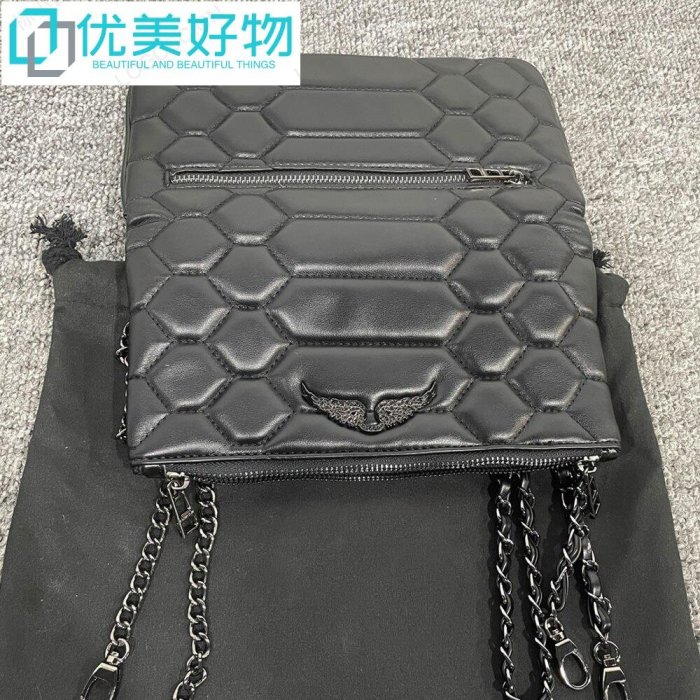 Zadig & Voltaire 女士單肩包搖滾裝飾新款 Messenger Wing et bag KOTM-優美好物