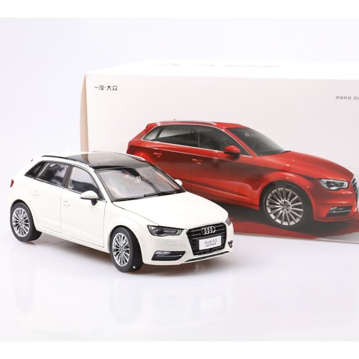 下殺-汽車模型原廠1:18奧迪A3兩廂汽車模型仿真合金 一汽大眾AUDI車模金屬收藏