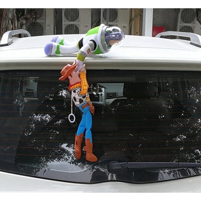 汽車頂裝飾玩偶 玩具總動員 巴斯光年 胡迪 巴斯光年救援胡迪 車尾搞笑公仔 汽車外裝潢 車用吊飾 外部吊飾