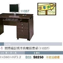 [ 家事達]台灣 【OA-Y40-1】 思博識胡桃木色電腦書桌(11037) 特價---已組裝限送中部