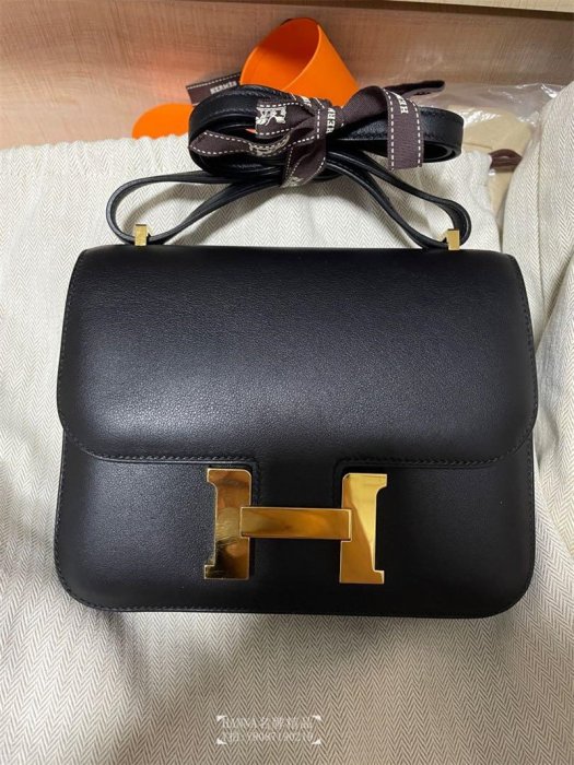 HANNA精品 Hermes Mini Constance 康康包 epsom 18黑色 金釦 單肩包