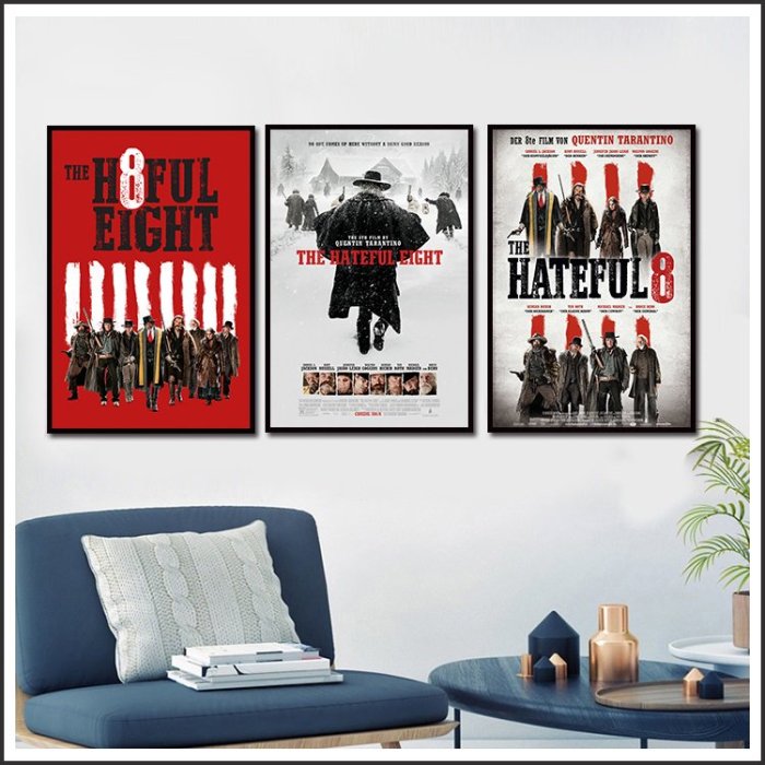 日本製畫布電影海報八惡人The Hateful Eight 掛畫嵌框畫@Movie PoP