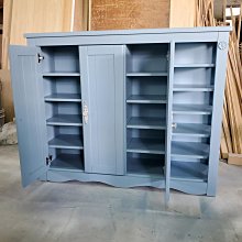 美生活館 鄉村風格 茵儷系列 三門一開放 藍灰色 鞋櫃 收納櫃 玄關櫃 置物櫃 也可修改尺寸顏色再報價