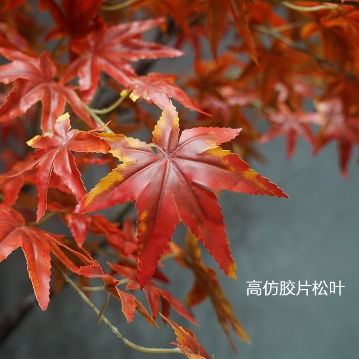 【熱賣精選】仿真紅楓樹裝飾綠植景觀造景室內櫥窗落地擺放假楓葉許愿樹定制