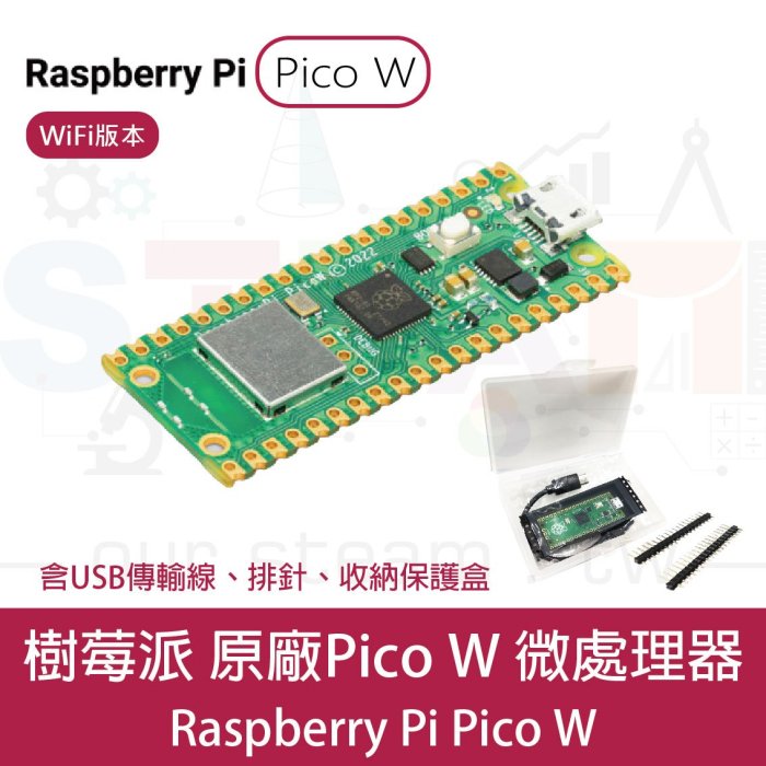 台灣現貨 樹莓派 Raspberry Pi Pico W (未焊排針)