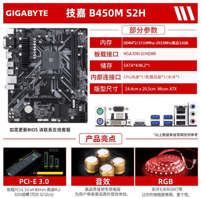 廠家現貨出貨技嘉B550/B450/X570ITX微星B550迫擊炮臺式機電腦MATX主板小雕AMD