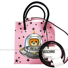 金鐸精品~2060 MOSCHINO 2T7576 外星太空飛船 泰迪熊 PVC 手提肩背兩用包 全新品