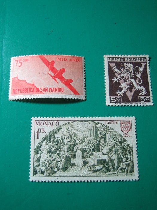 全新~歐洲國家郵票~摩納哥等~3張合售