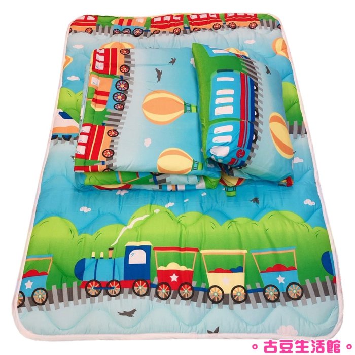 3M吸濕排汗專利，台灣製兒童睡袋，韓國最新款三件式兒童睡墊，床墊、枕頭、涼被，可分開使用攜帶方便好收納，列車集