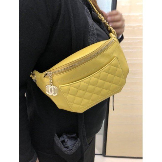 Chanel A57832 Chanel Bi Quilted Waist Bag 小牛皮鍊帶腰包 胸包