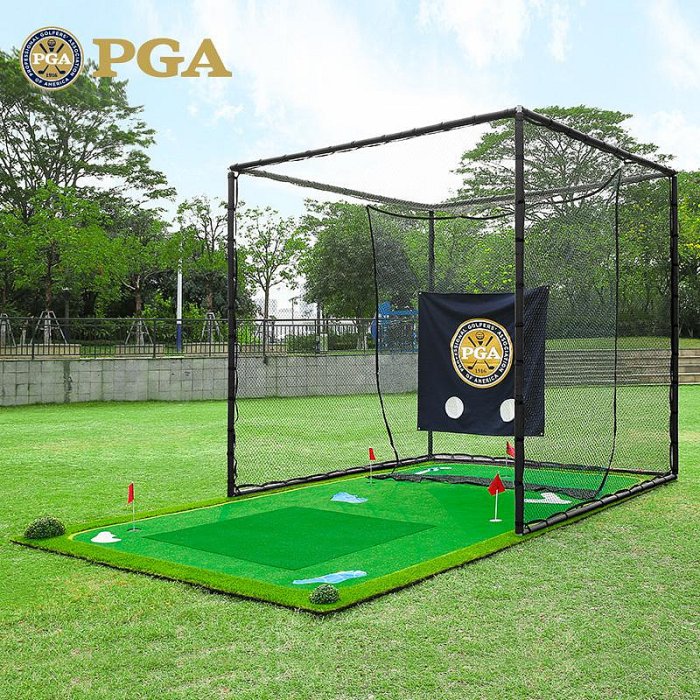 現貨 美國PGA 室內高爾夫球練習網專業打擊籠揮桿練習器材推桿果嶺套裝