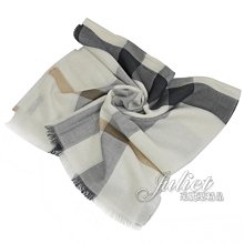 【茱麗葉精品】全新名牌 BURBERRY 專櫃商品 8038910 經典英倫格紋混紡絲質圍巾.黑/白 預購無現貨