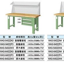 [家事達]台灣 TANKO-WAS-54022N3 上架組+吊櫃型重量工作桌-耐衝擊桌板 特價
