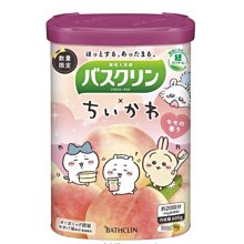 【JPGO】日本製 BATHCLIN 巴斯克林 Chiikawa 限定包裝 泡澡泡湯入浴劑 600g~桃子香