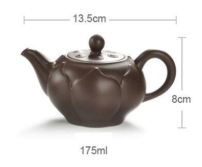 3827A 紫砂茶壺 天然紫砂壺 泡茶壺 古典蓮花造型茶壺 禮品茶具茶壺