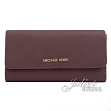 【茱麗葉精品】全新精品 MICHAEL KORS 專櫃商品 Jet Set Travel 三折扣式零錢長夾.酒紅 現貨