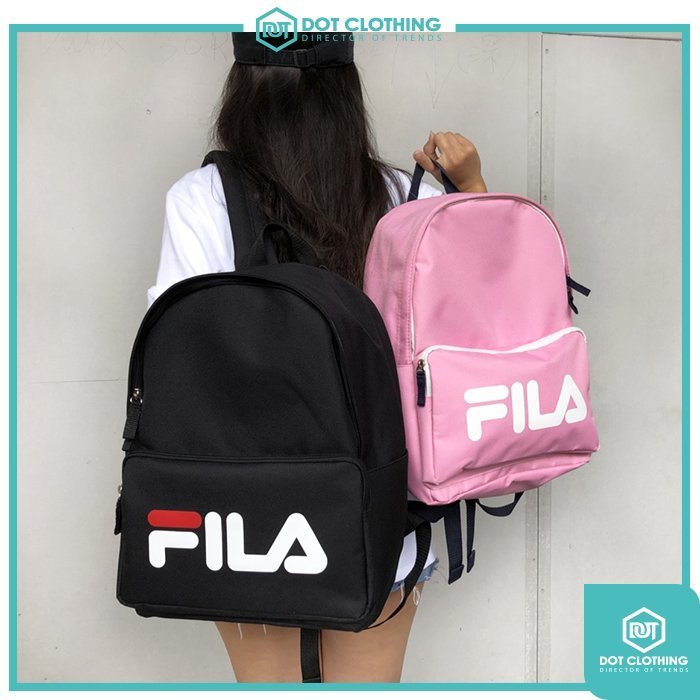 DOT聚點 FILA LOGO 旅行 小包 雙肩包 書包 後背包 黑 深藍 白 粉紅 綠 拉鍊 可放A4 韓系 包款