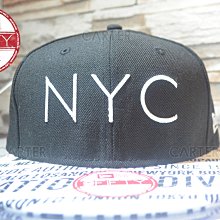 New Era Branded city print black and white NYC黑白後扣可調帽