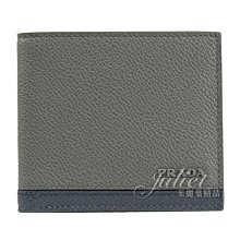 【茱麗葉精品】全新精品 PRADA 專櫃商品 2MO003 金屬LOGO荔枝牛皮對開零錢短夾.灰/藍 預購無現貨