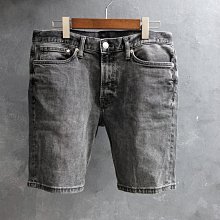 CA 瑞典品牌 H&M 灰色仿舊 合身版 彈性牛仔短褲 32腰 一元起標無底價R88