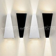 壁燈 現代簡約 北歐三角壁燈 歐式設計壁燈 黑 白 SMQ22221 附LED 10W 暖白☆司麥歐藝術精品照明
