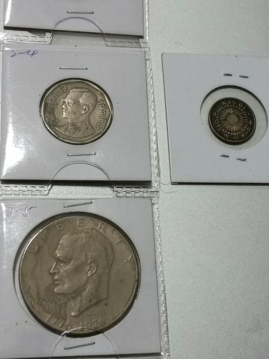 五個國家的銀幣，1914~1976，日本、越南、菲律賓、美國等，10錢~1元。［已售出］