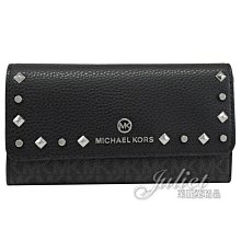 【茱麗葉精品】全新精品 MICHAEL KORS 專櫃商品 Jet Set Charm 鉚釘造型三折零錢長夾.黑 現貨