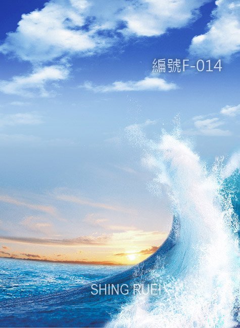 客製化壁貼 編號F-014 海浪風景 壁紙 牆貼 牆紙 壁畫