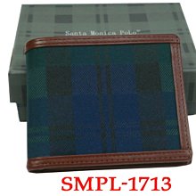 【菲歐娜】5157-(特價拍品)POLO格紋短夾(中間左右翻)(綠格)SMPL-1713