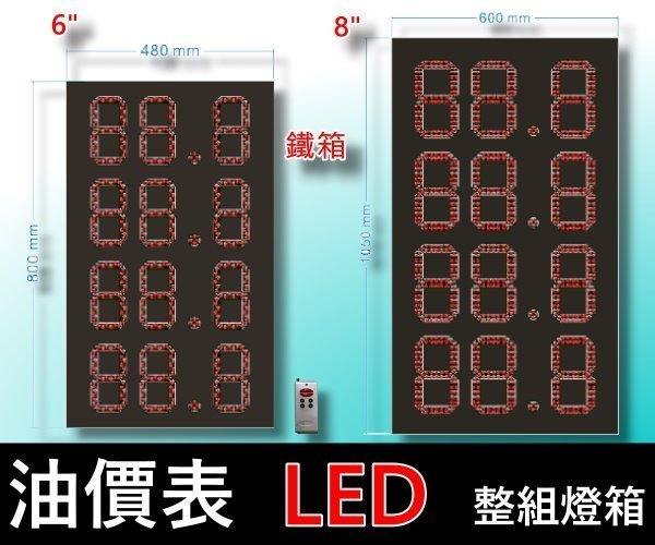 油價表LED燈箱/價格表看板內崁用油價數字錶油價屏加油站價表各油價品價表看板加油站led價加油站加油價目牌油價價目/6B