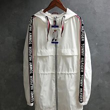 CA 美國品牌 TOMMY HILFIGER 全新 女款 白色 防風 連帽外套 L號 一元起標無底價R133