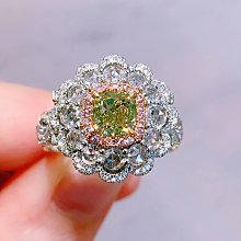 92703 大千典精品 秦老闆 流當品 天然綠彩鑽 GIA鑽 Fancy Green 1克拉戒墜兩用正本自費(保留中)