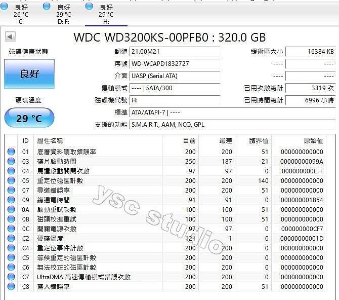 【台灣 現貨】威騰 WD3200KS 3.5吋 7200RPM 320GB 桌上型電腦硬碟 #1