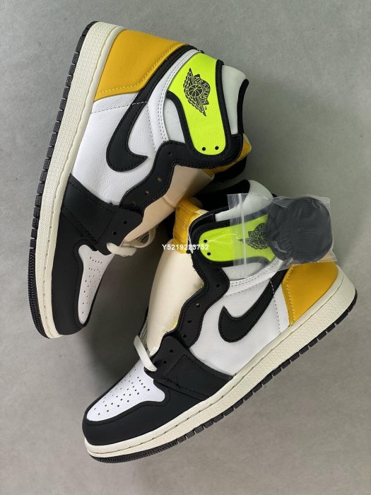 NIKE AIR JORDAN 1 RETRO OG 螢光綠 黑黃腳趾 黑頭 男鞋 555088-118