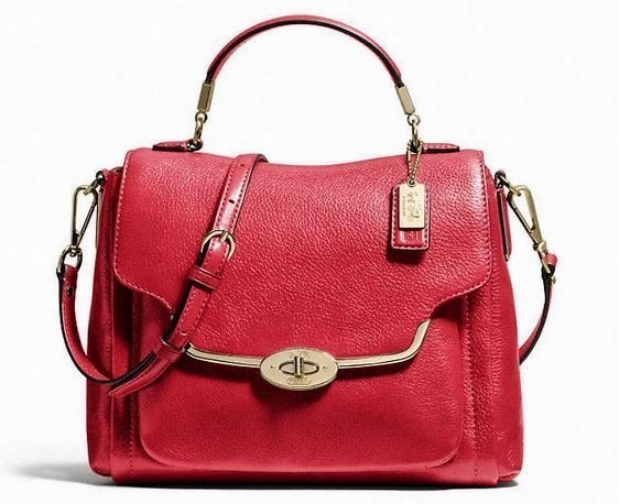 Coco小舖 COACH 26624 MADISON SMALL SADIE FLAP SATCHEL 紅色