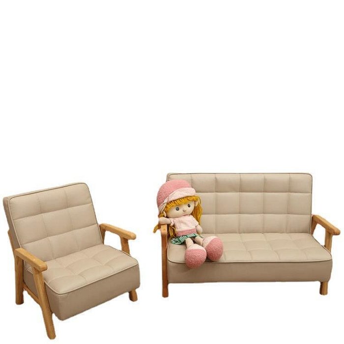 現貨 兒童小沙發簡約代實木迷你休閑單人雙人可愛寶寶小孩座椅小凳子